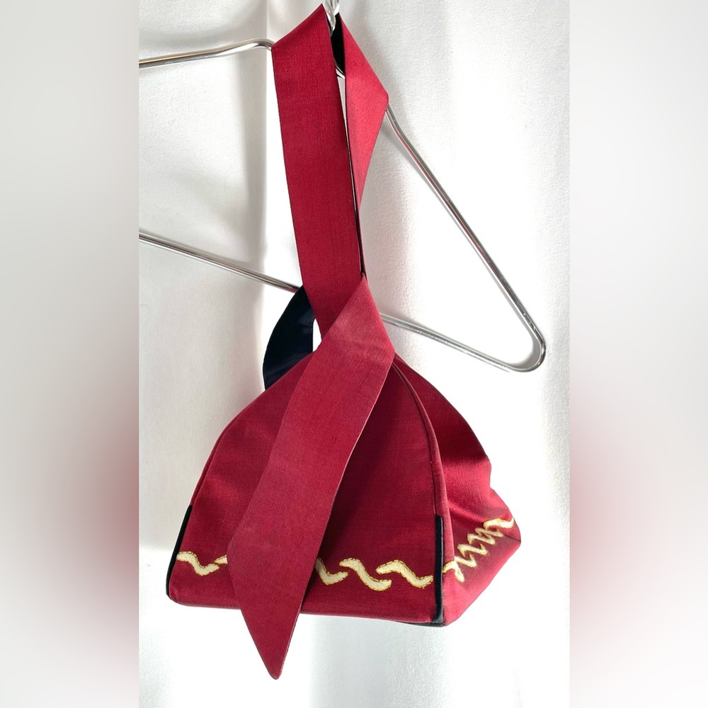 Red Silk Pyramid Wristlet